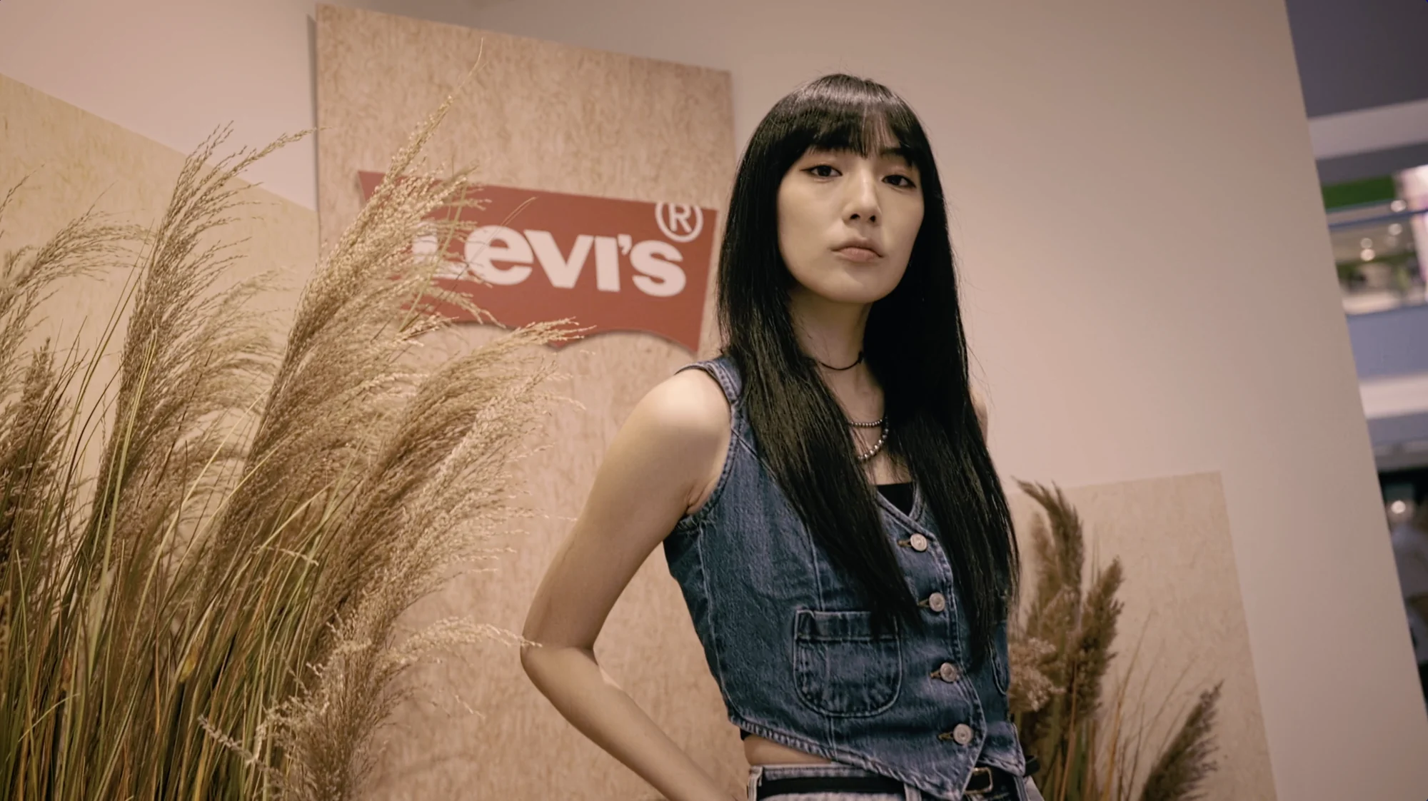 Creator-provided Levi’s event frame showing denim styling.